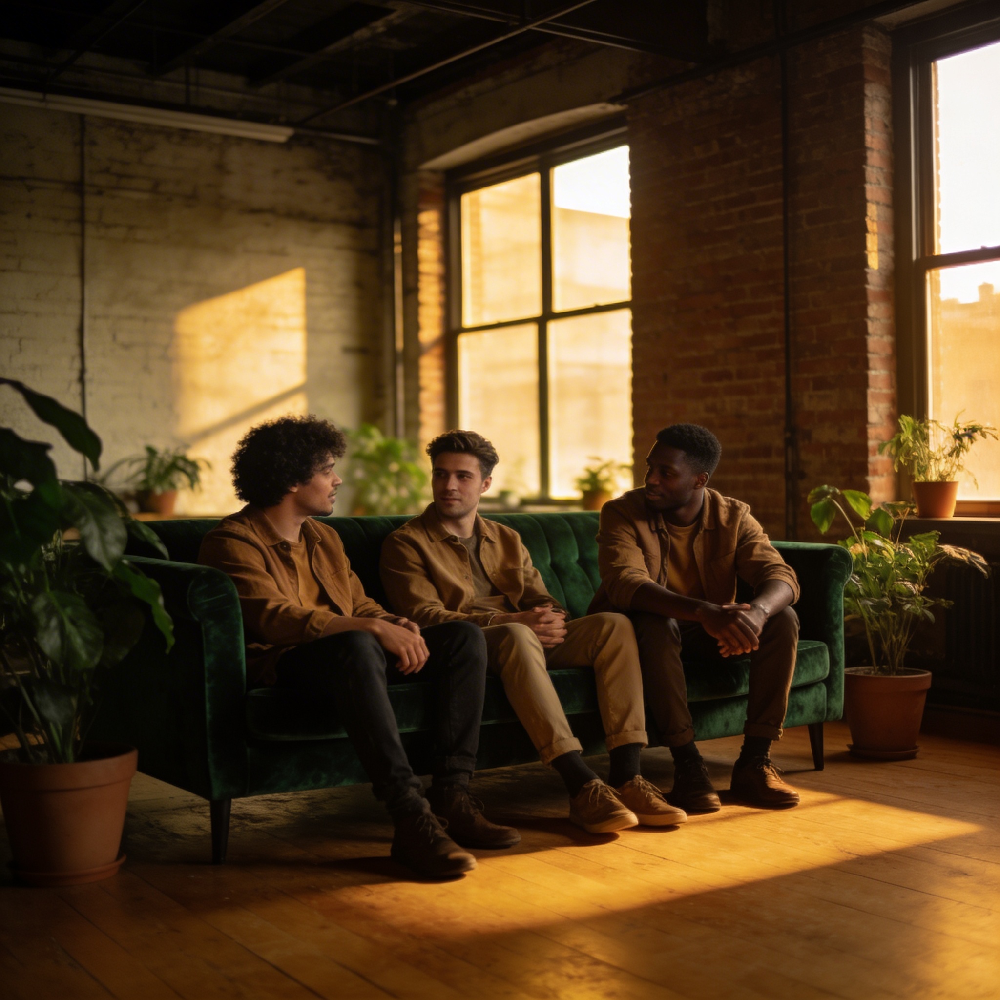 A small group gathering in a living room